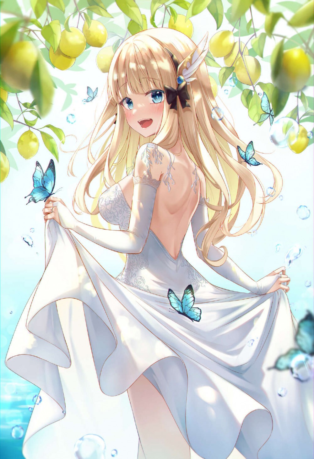 MIKU 小黄毛 白色连衣裙 日本画师Sira的插画作品推荐